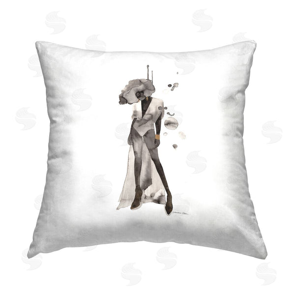 stupell industries Simone Elum | Modern Fashion Silhouette Printed Throw Pillow