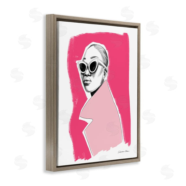 Stupell Industries Simone Elum | Pink Attitude Fashion Portrait Wall Art