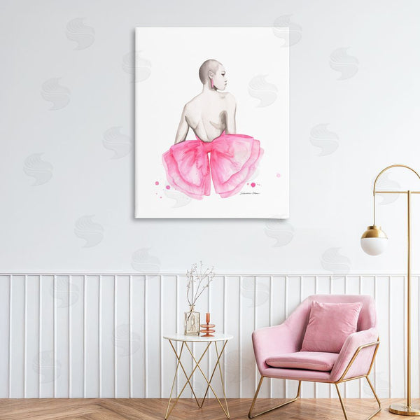 Stupell Industries Simone Elum | Pink Bow Portrait From Behind Wall Art
