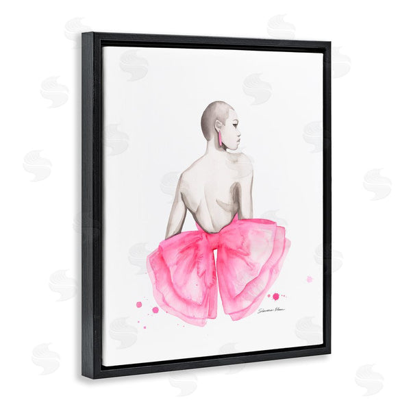 Stupell Industries Simone Elum | Pink Bow Portrait From Behind Wall Art