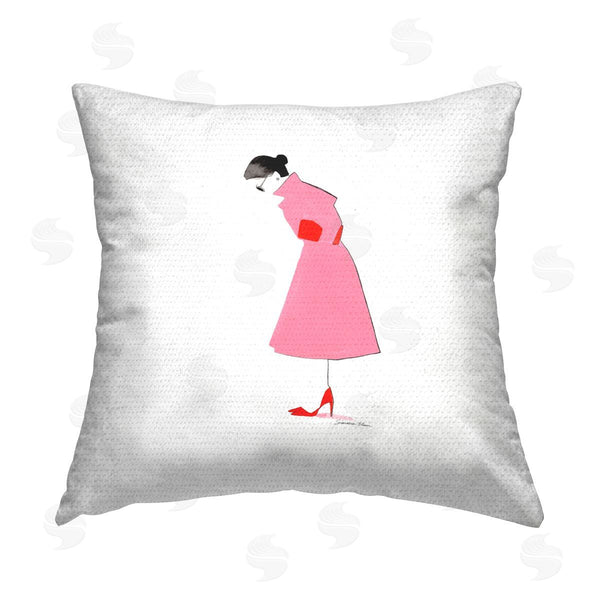 Stupell Industries Simone Elum | Pink Glam Fashionista Printed Throw Pillow
