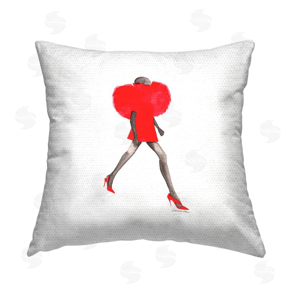 Stupell Industries Simone Elum | Silhouette In Red Dress Printed Throw Pillow