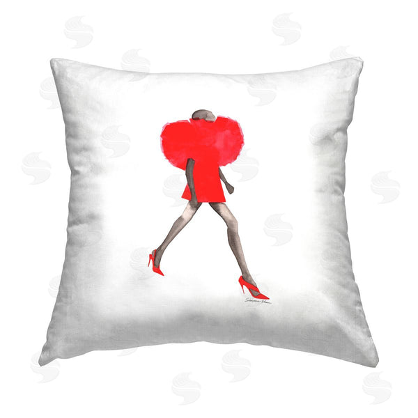 stupell industries Simone Elum | Silhouette in Red Dress Printed Throw Pillow