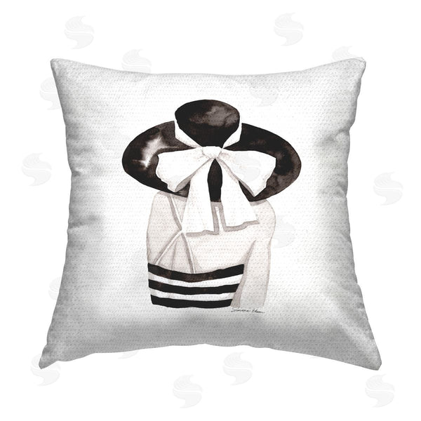 Stupell Industries Simone Elum | Summer Girl In Sunhat Printed Throw Pillow