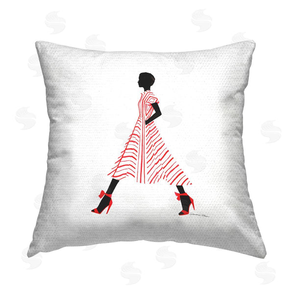 Stupell Industries Simone Elum | Trendy Fashion Girl Printed Throw Pillow