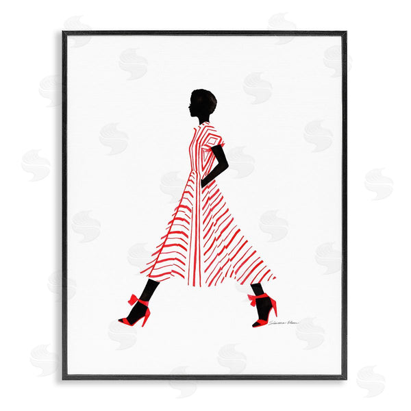 stupell industries Simone Elum | Trendy Girl in Red Wall Art