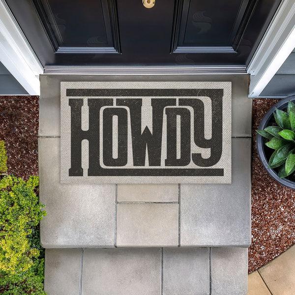 Stupell Industries Sisi And Seb | Bold Western Howdy Greeting Faux Sisal Door Mat