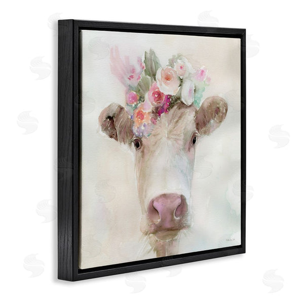 Stupell Industries Stellar Design Studio | Betsy Cow With Flowers Wall Art