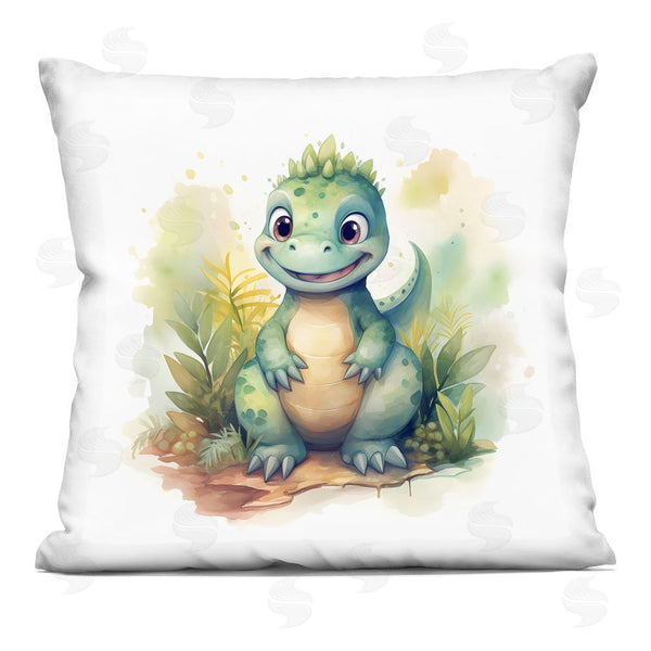 stupell industries Steve Hunziker | Crafty Smiling Dinosaur Throw Pillow