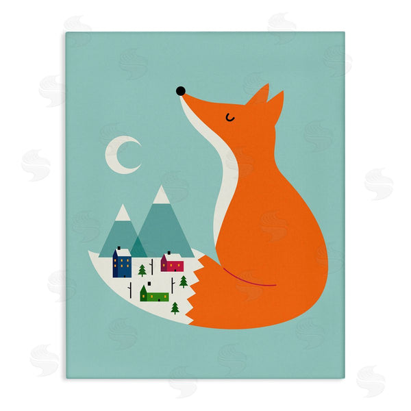 stupell industries Andy Westface | Fox & Snowy Village