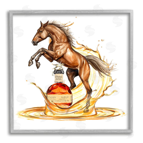 Stupell Industries Ziwei Li | Horse & Whiskey Bottle
