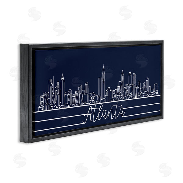 Stupell Industries Stupell Studio | Atlanta Georgia Linework City Skyline Deep Blue