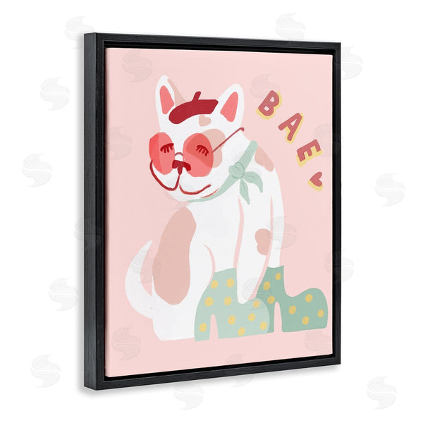 Stupell Industries Stupell Studio | Bae Heart Sentiment Parisian French Bulldog Beret Hat Wall Art