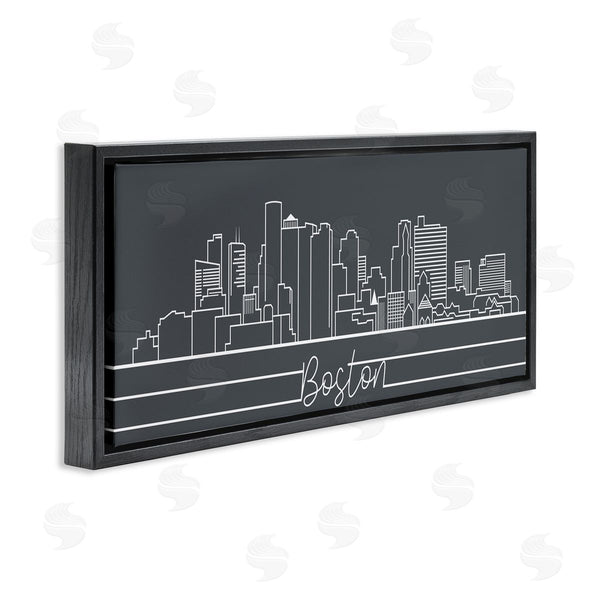 Stupell Industries Stupell Studio | Boston City Skyline Minimal Retro Linework