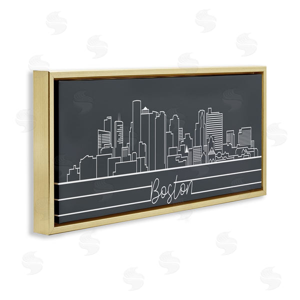 Stupell Industries Stupell Studio | Boston City Skyline Minimal Retro Linework