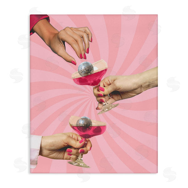 stupell industries Stupell Studio | Disco Cocktails on Stripes Wall Art