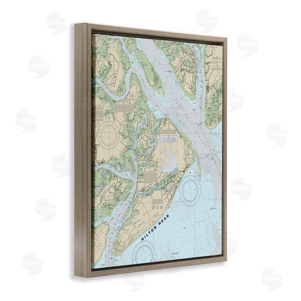 Stupell Industries Stupell Studio | Hilton Head South Carolina Coastal Nautical Map Wall Art