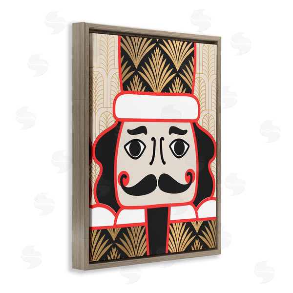 Stupell Industries Stupell Studio | Holiday Nutcracker Figurine Geometric Glamour Deco Pattern Wall Art