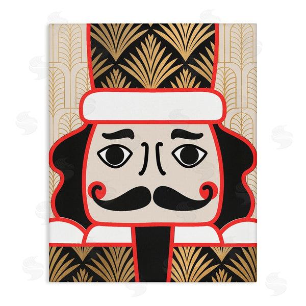 stupell industries Stupell Studio | Holiday Nutcracker Figurine Geometric Glamour Deco Pattern Wall Art