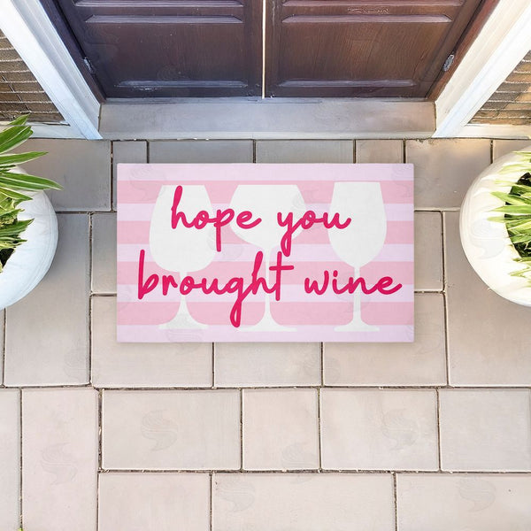 Stupell Industries Stupell Studio | Hope You Brought Wine Pin Non-Woven Door Mat