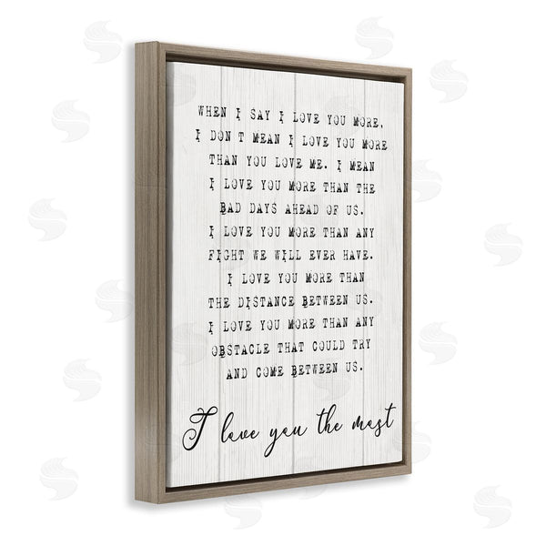 Stupell Industries Stupell Studio | Inspirational I Love You The Most Phrase