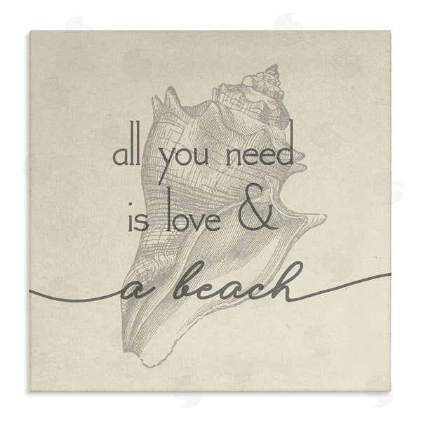 stupell industries Stupell Studio | Love & Beach Typography Phrase Seashell Motif Wall Art