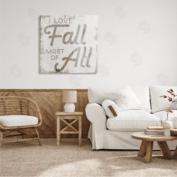 Stupell Industries Stupell Studio | Love Fall Most Of All Phrase Distressed Pattern Wall Art
