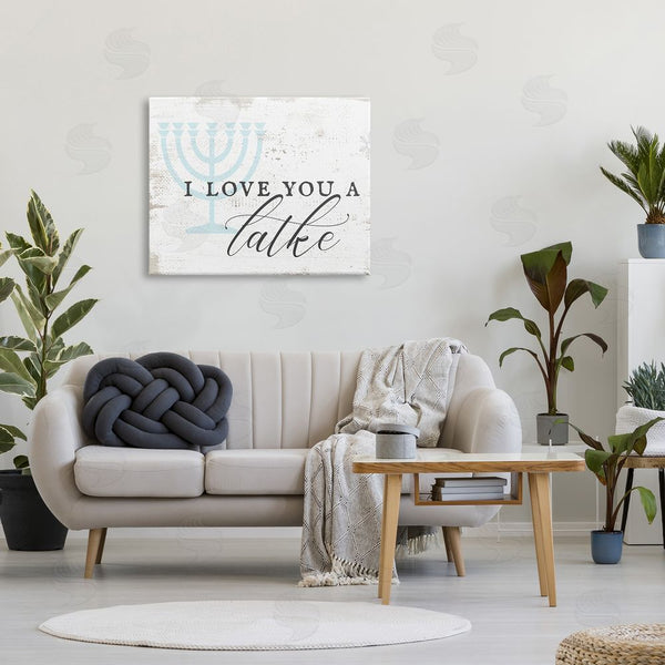 Stupell Industries Stupell Studio | Love You A Latke Clever Rustic Hanukkah Typography Wall Art