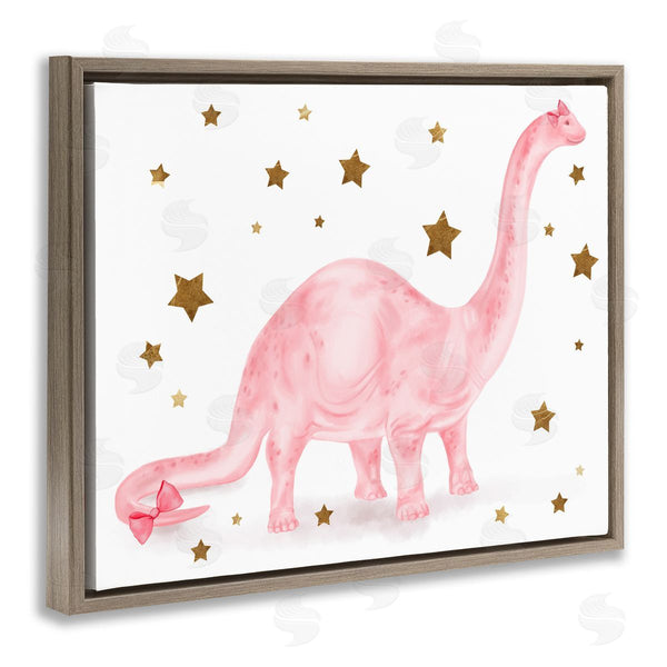 Stupell Industries Stupell Studio | Pink Dinosaur With Gold Stars