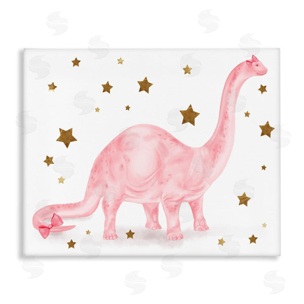 stupell industries Stupell Studio | Pink Dinosaur with Gold Stars