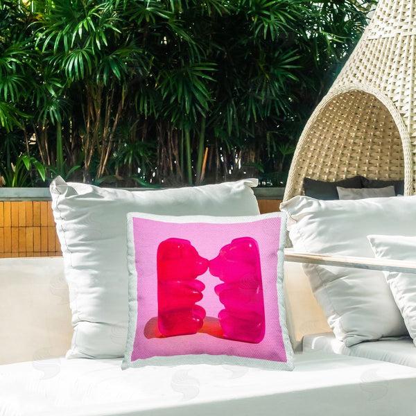 Stupell Industries Stupell Studio | Pink Kissing Gummy Candy Printed Throw Pillow