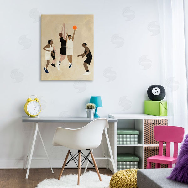 Stupell Industries Stupell Studio | Players With Basketball Wall Art