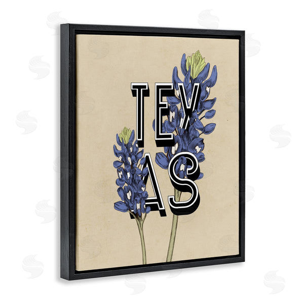 Stupell Industries Stupell Studio | Texas State Flower Bluebonnet Plant Sprigs Typography Wall Art