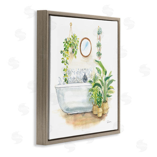 Stupell Industries Sue Schlabach | Serene Bathroom Interior With Greenery
