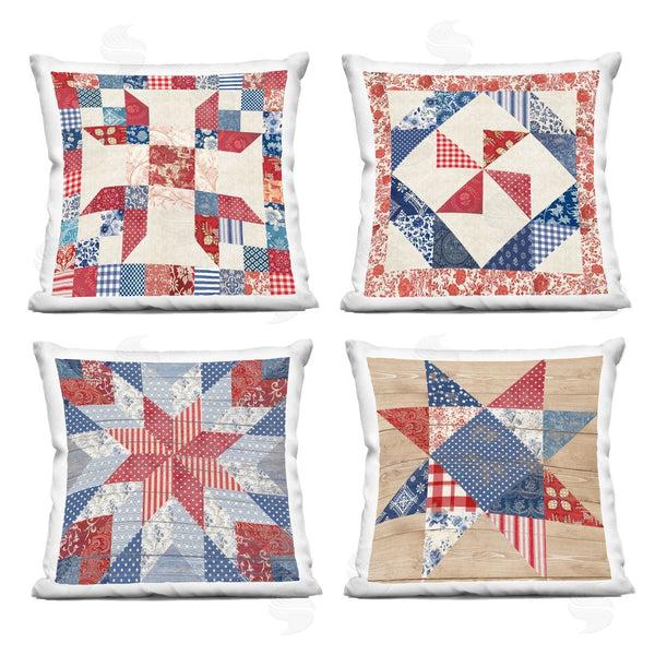 stupell industries Susan Arnot | Classic Patriotic Quilt Patterns Printed Throw Pillow Set