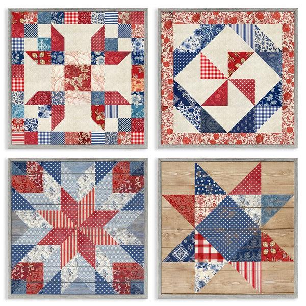 Stupell Industries Susan Arnot | Classic Patriotic Quilt Patterns Wall Art