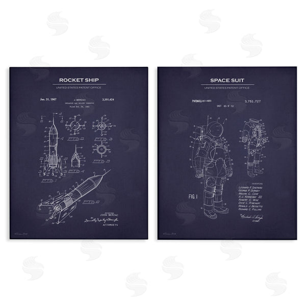 stupell industries Susan Ball | Rocket Space Suit Diagram Wall Art