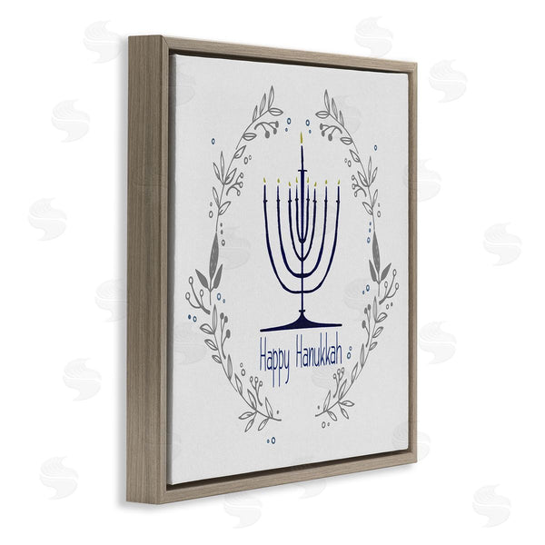 Stupell Industries Susan Jill | Happy Hanukkah Botanical Wreath Wall Art
