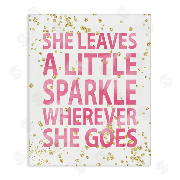 stupell industries Susan Newberry Designs | Leaves A Little Sparkle Phrase