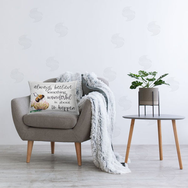 Stupell Industries Susie Boyer | Always Believe Something Wonderful Throw Pillow