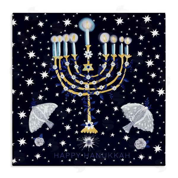 stupell industries Susse Linton | Happy Hanukkah Starry Menorah Wall Art