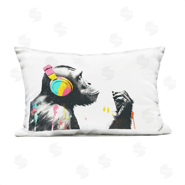 Stupell Industries Svetlana Aleynikova | Ape On Air Headphones Throw Pillow