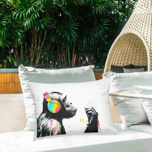 Stupell Industries Svetlana Aleynikova | Ape On Air Headphones Throw Pillow