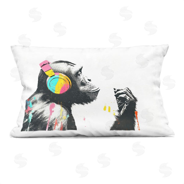 stupell industries Svetlana Aleynikova | Ape On Air Headphones Throw Pillow