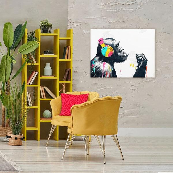 Stupell Industries Svetlana Aleynikova | Ape On Air Headphones Wall Art