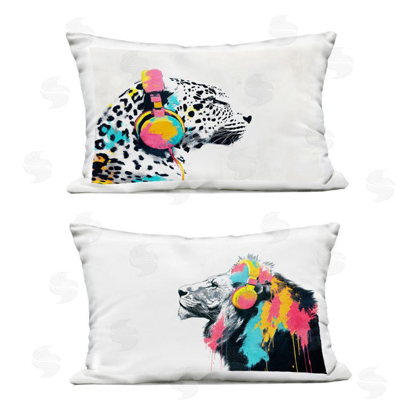 Stupell Industries Svetlana Aleynikova | Leopard And Lion On Air Throw Pillow