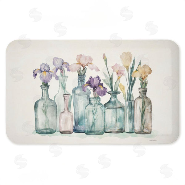 stupell industries Svetlana Aleynikova | Pastel Toned Iris Vases Anti-Fatigue Mat