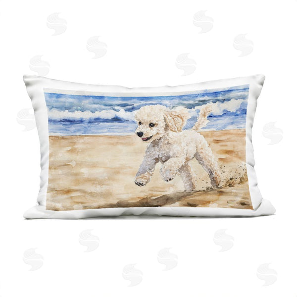Stupell Industries Svetlana Aleynikova | Poodle's Journey On Beach Throw Pillow