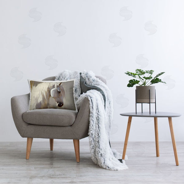Stupell Industries Svetlana Aleynikova | White Moon Horse Throw Pillow