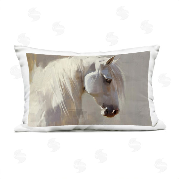 Stupell Industries Svetlana Aleynikova | White Moon Horse Throw Pillow